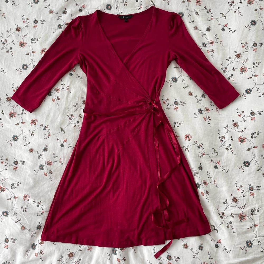 Vintage Express 3/4 Sleeve Wrap Dress